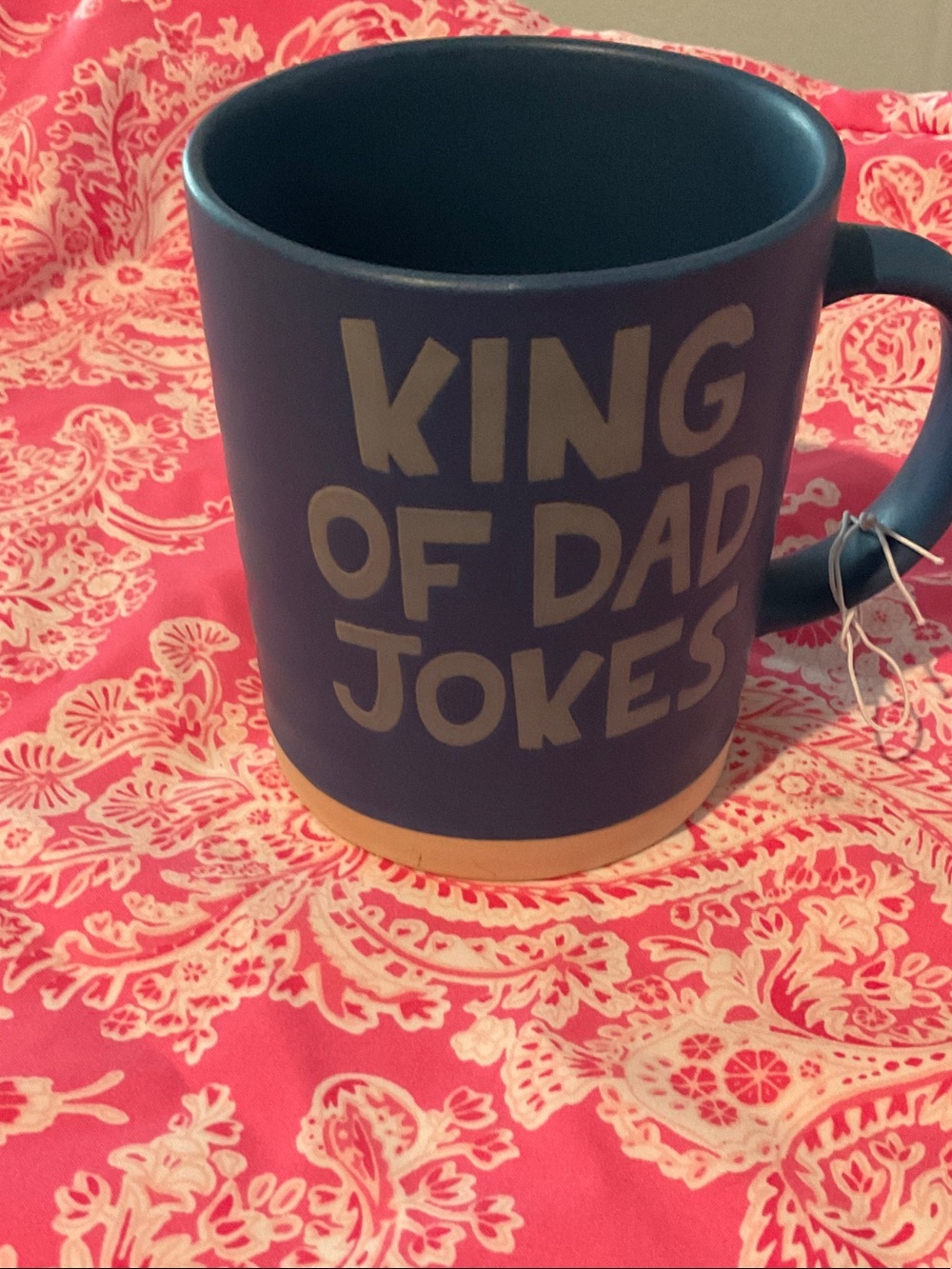 King of Dad Jokes Navy Mug with Gold Accent